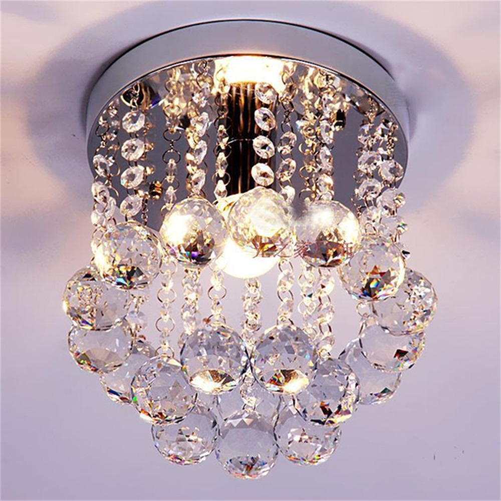 Crystal Droplets Silver Chrome Ceiling L...