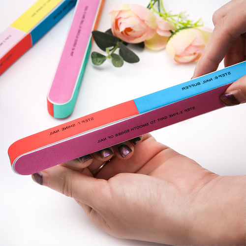 Creative printed nail file sanding strips six-sided polishing file manicure tools nail file strips nail grinder