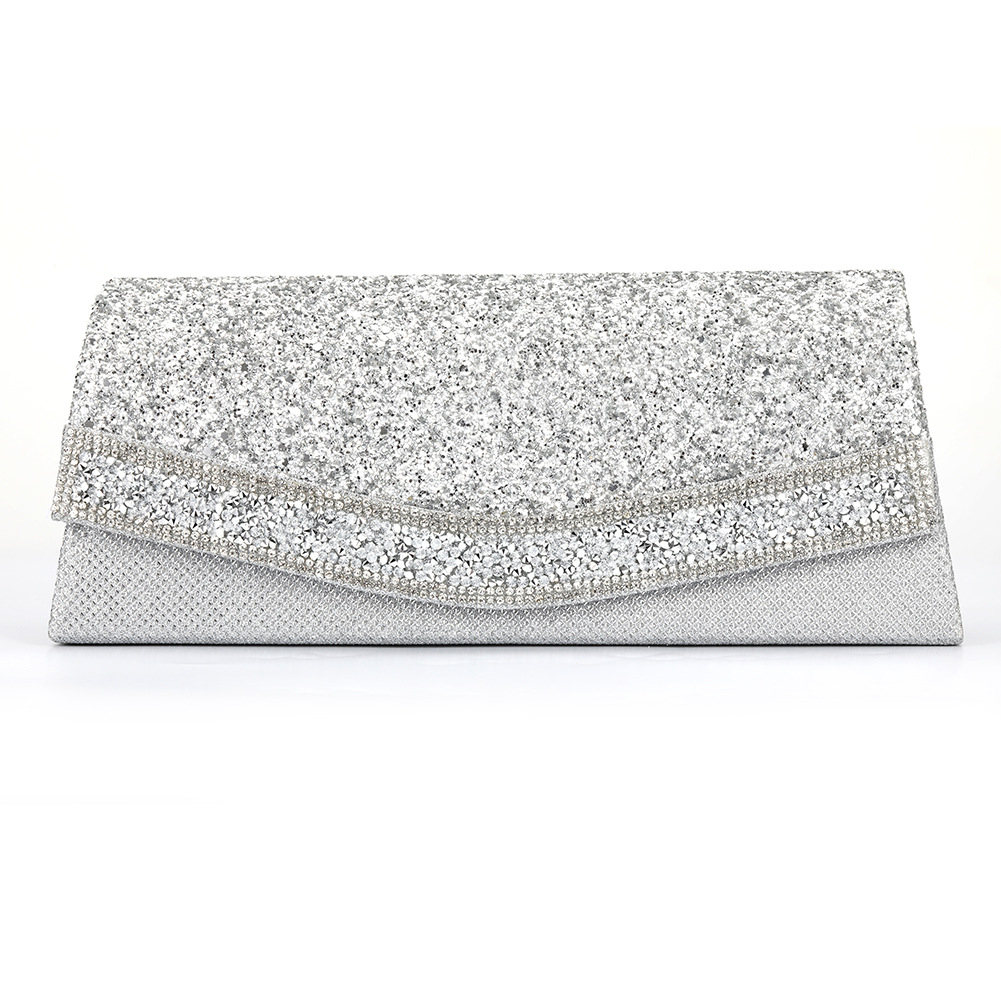 Nueva mujer europea y americana simple noche bolsa costura material diamante-incrustado brillante embrague bolsa crossbody bolsa 1602