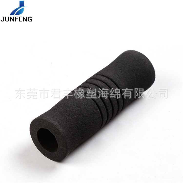 加工踏板车手柄磨砂面NBR倒角橡塑把手套黑色eva海绵套管