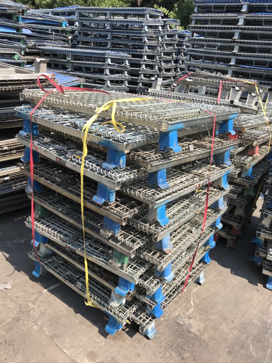 出售二手仓储笼铁笼铁框铁筐周转车蝴蝶笼折叠笼