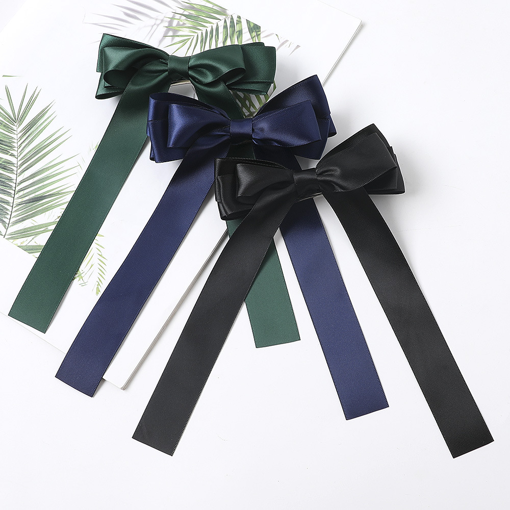 New Fashion Satin Double Sided Ribbon Ribbon Bow Hair Clip Solid Color Cheap Long Ribbon Wholesale display picture 12