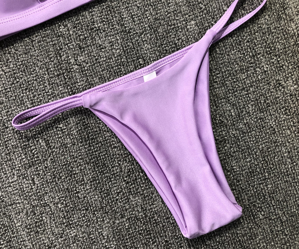 Bikini de traje de baño dividido de color sólido NSDA72667