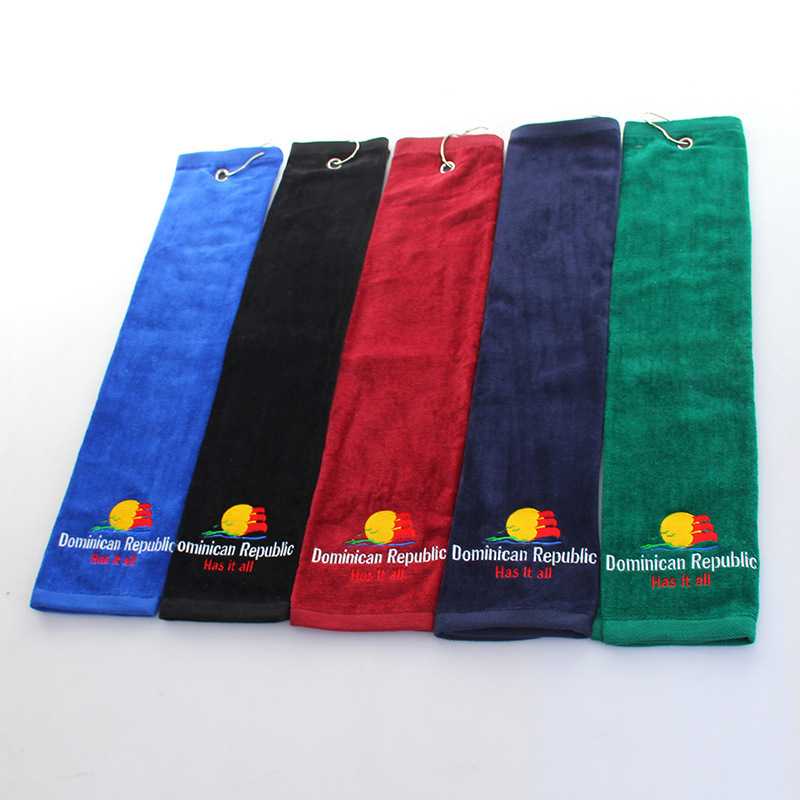 Factory Direct Golf towel can be customized LOGO cotton cut velvet process short delivery time absorbent soft Factory Direct Golf towel can be customized LOGO cotton cut velvet process short delivery time absorbent soft