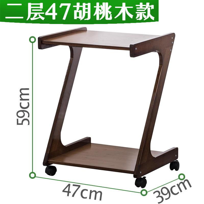 Gabinete lateral móvil de madera maciza con ruedas estante de té sala de estar pequeña mesa de café simple sofá mesa auxiliar mesita de noche