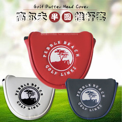 Golf putter cover, welcoming pine semicircle putter cover, PU waterproof fabric, thickened plush protective cover, magnetic buckle cover