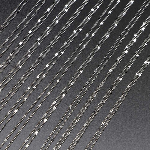 DIY jewelry accessories 1.25mm silver-plated baby's breath necklace chain 12 pieces/pack semi-finished chain necklace wholesale