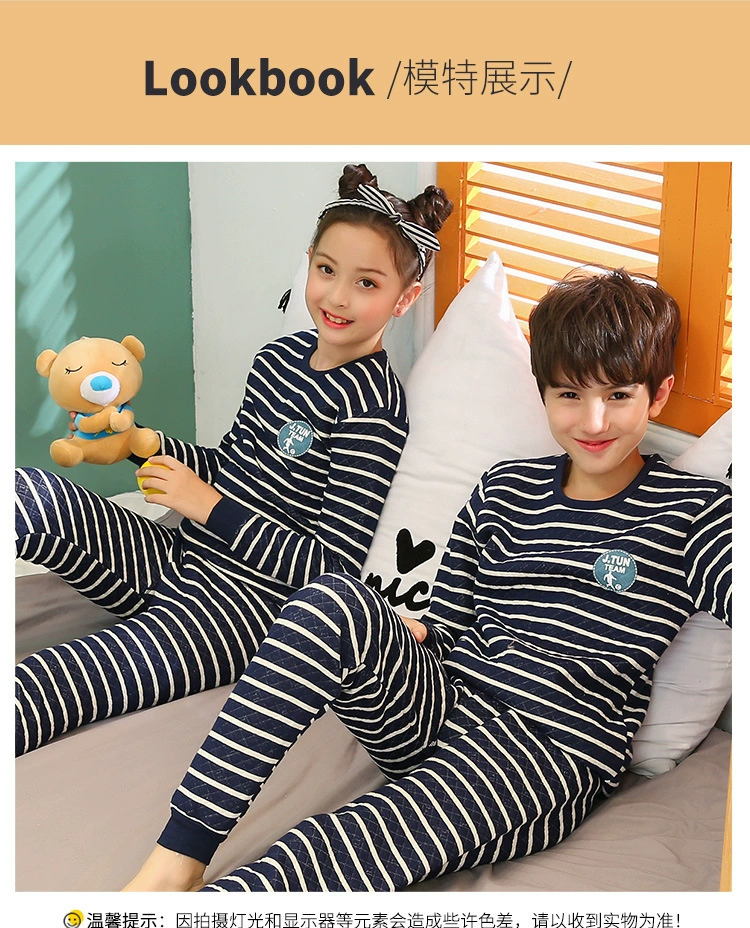 teenage clothes 100-170cm unisex winter thicken pajamas baby warm sleepwear kids pure cotton botton pyjamas sets child clothes cotton baby nightgown