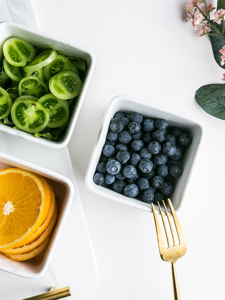 Estilo Luz de lujo mármol bandeja Hotel tarde té snack plato rectangular tres-rejilla de cerámica ensalada de fruta