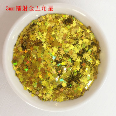 Fergus laser Five-pointed star 3mm Glitter Special-shaped Sequins DIY Nail Box Technology package decorate Material Science Manufactor