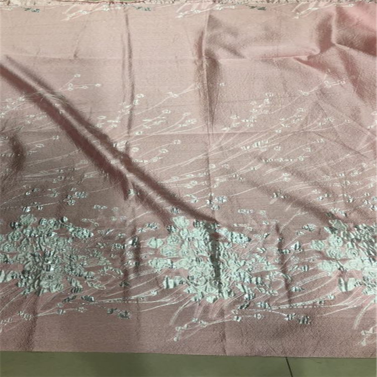 小束花朵定位花图案色织梭织提花布面料适用于服装装饰礼服