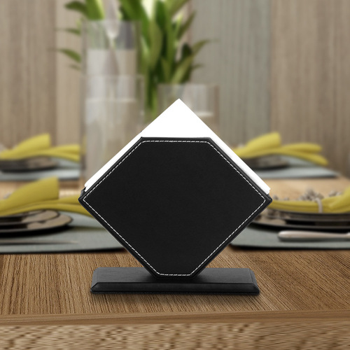Creative Diamond-Shaped Leather Restaurant Square Napkin Box, Tablecloth Storage Box with Hotel/Restaurant LOGO