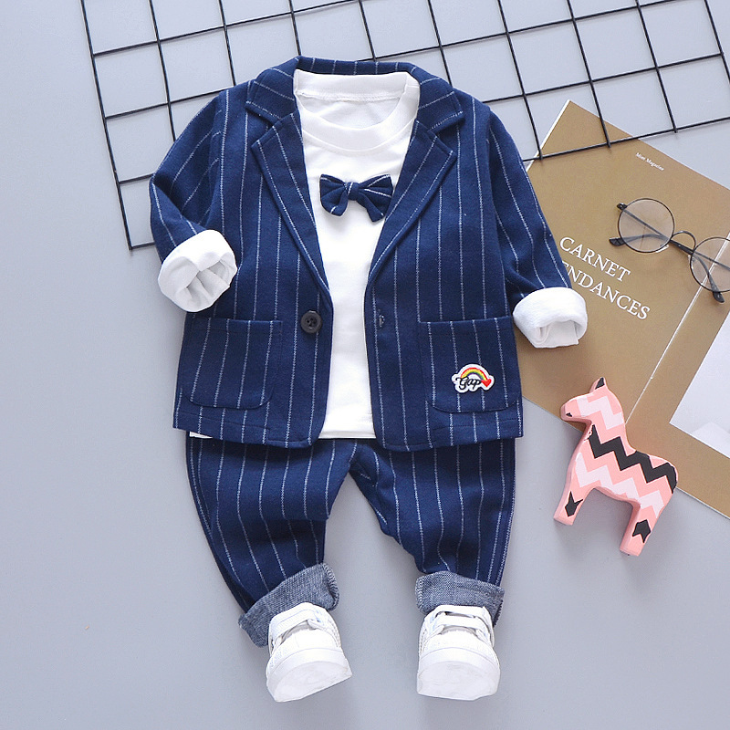 Boys' Small Suit Three-Piece 2020 Spring and Autumn New 1-3-4 Years Old 2 Baby Handsome Suit Baby Flower Boy Dress