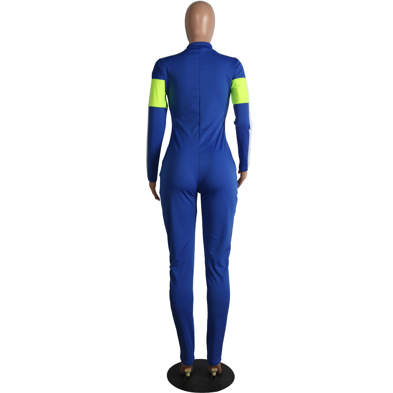 Popular Sports Deep V Plunge Multi Color Jumpsuit