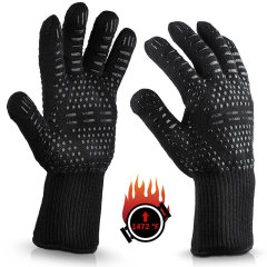 Amazon high-temperature resistant 500-800 degree silicone gloves, fireproof BBQ insulation oven aramid barbecue gloves