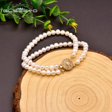 珍珠手飾高級感淡水珍珠14K包金雙層手鏈串珠設計感飾品批發天然