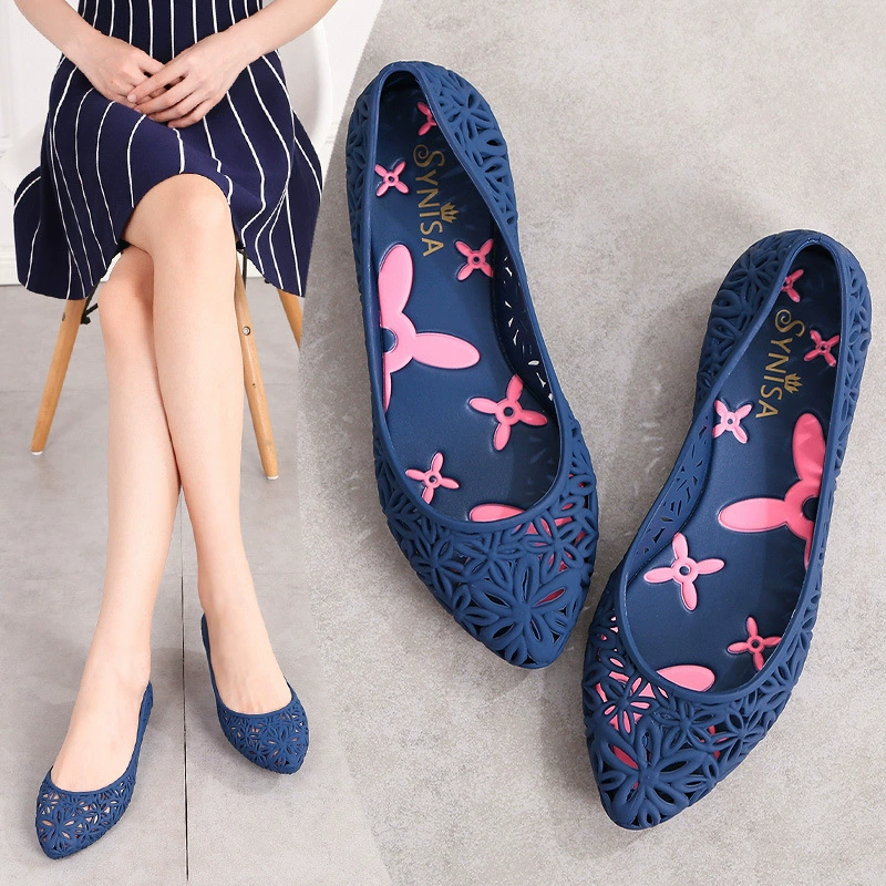 2021 новый стиль дышащая Желейная обувь женские летние модные сандалии полые пластиковые туфли на плоской подошве пляжная обувь дорожная Праздничная обувь