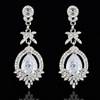 Long earrings for bride, zirconium, European style, Birthday gift, wholesale
