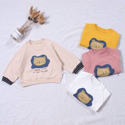 wish · Children's Sanitary Clothes 2019 Spring New products Children's clothing Sweater Korean Edition Lionhead lovely Long sleeve Sweater