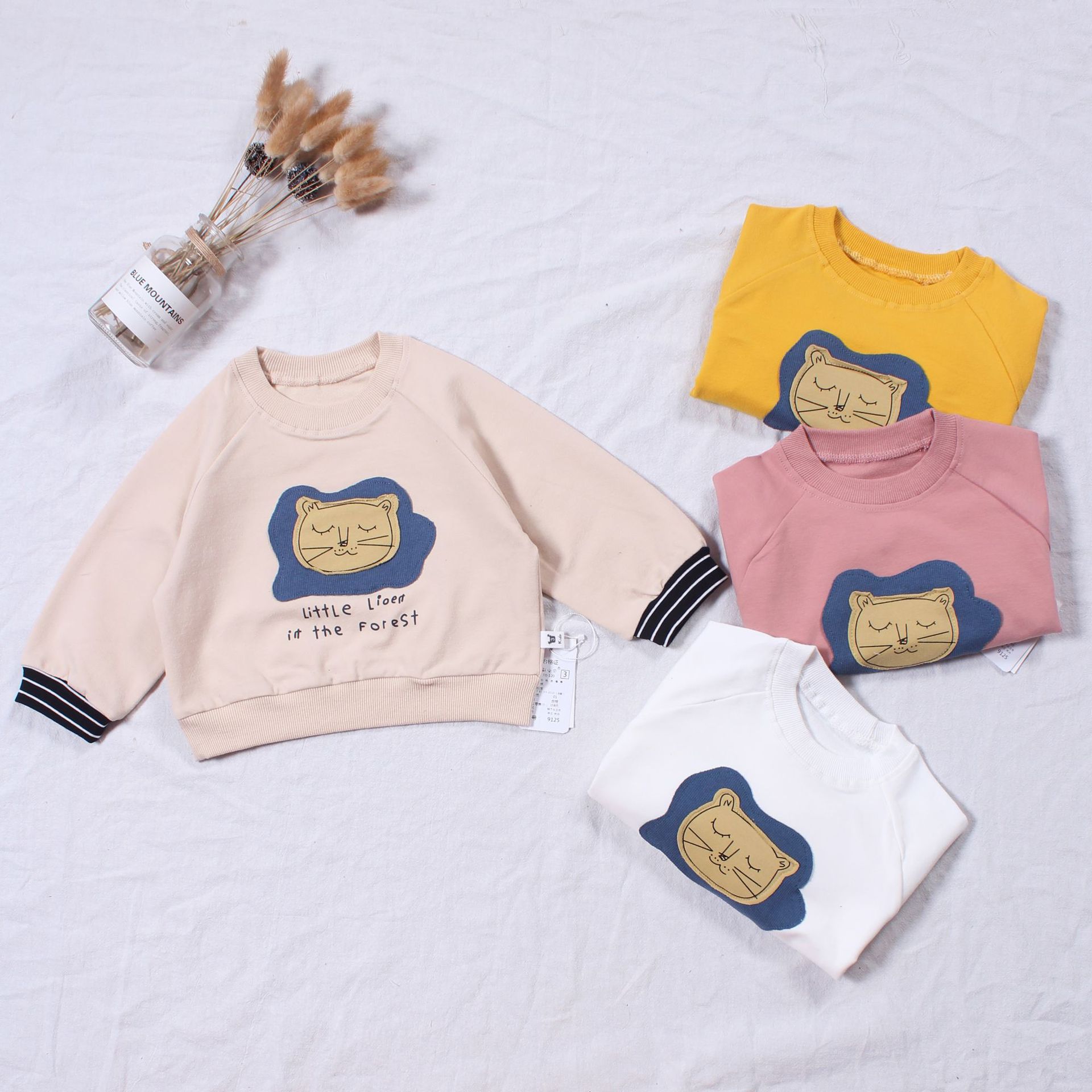 wish · Children's Sanitary Clothes 2019 Spring New products Children's clothing Sweater Korean Edition Lionhead lovely Long sleeve Sweater