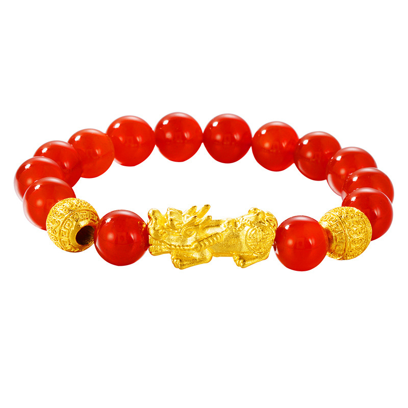 Popular Vietnam terciopelo arena oro en línea transmisión en vivo Buda cuentas pareja pulsera ágata imitación obsidiana pulsera al por mayor