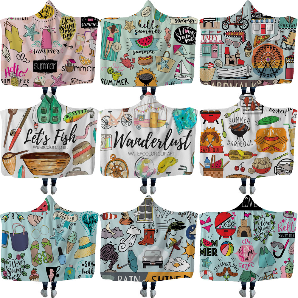 爆品連帽毛毯  戴帽毯  家居毯 兒童毯 加厚毯 雙層毯 野營車系列