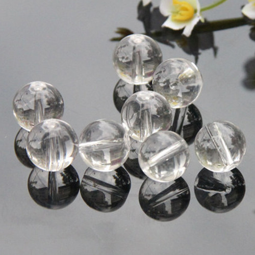 Crystal Yune Transparent Crystal Glass Beads, Round Beads with Holes, Glossy Beads in 4mm-16mm Varieties—Factory-Direct Wholesale Loose Beads