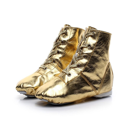 Gold and silver Pu bright leather jazz shoes children dance shoes soft soled modern dance shoes ballet training shoes women Yoga shoes