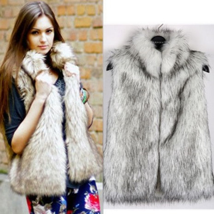 冬新款马甲仿皮草背心中长款立领人造皮草外套马夹欧美批发秋8063