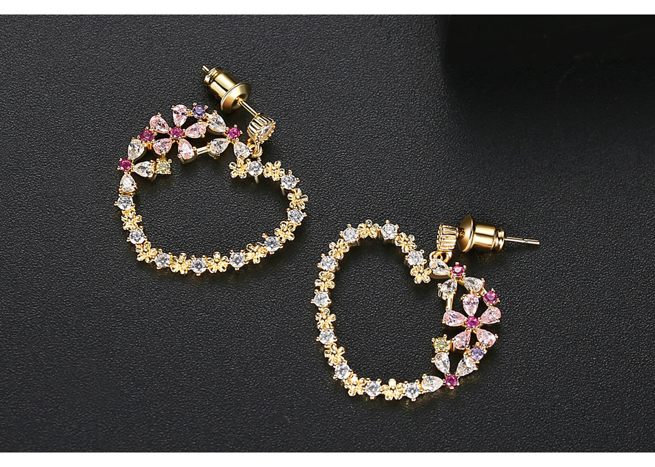 Earrings Korean Fashion Ladies Copper Inlaid Zirconium Heart Earrings display picture 2