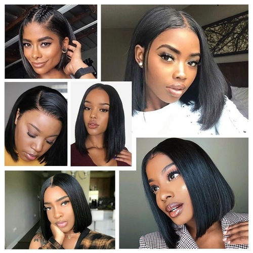 Bob Hair Wigs Perruques Bob Hair Pelucas De Cabello Bob Wig short wave natural straight high temperature Synthetic Wigs wig suitable for women and girls