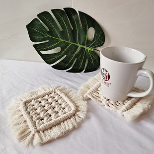 South Korea ins Bohemian woven coaster tablecloth small placemat handmade DIY rectangular placemat