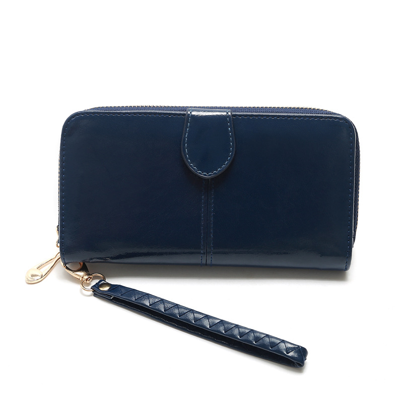 Leather Large-capacity Clutch Bag Elongated Concealed Buckle Wallet Card Holder display picture 17