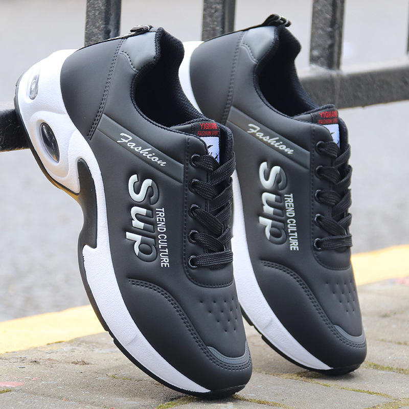 new pattern Korean Edition Autumn and winter man leisure time gym shoes Running shoes comfortable Leather SUP student gym shoes