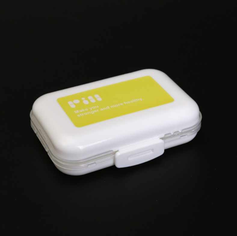 Portátil de 7 días caja de medicina pequeña 8-rejilla caja de almacenamiento de embalaje de plástico caja de viaje portátil PP nuevo material caja de material