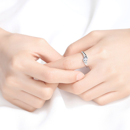 S925 sterling silver ring Korean style noble ring classic closed female ring Korean style diamond ring wedding ring diamond ring wholesale