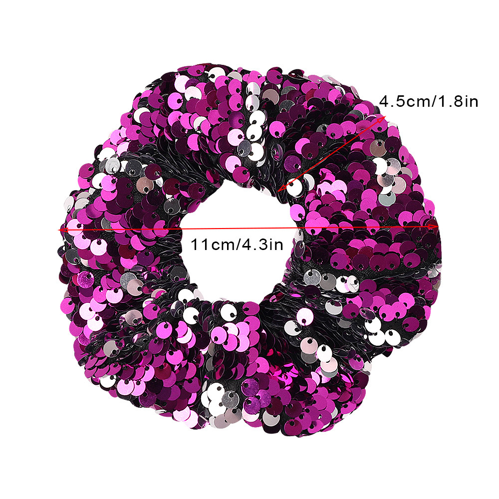 The New Fashion Two-color Flipped Fish Scale Large Sequins Cheap Scrunchies Wholesale display picture 1