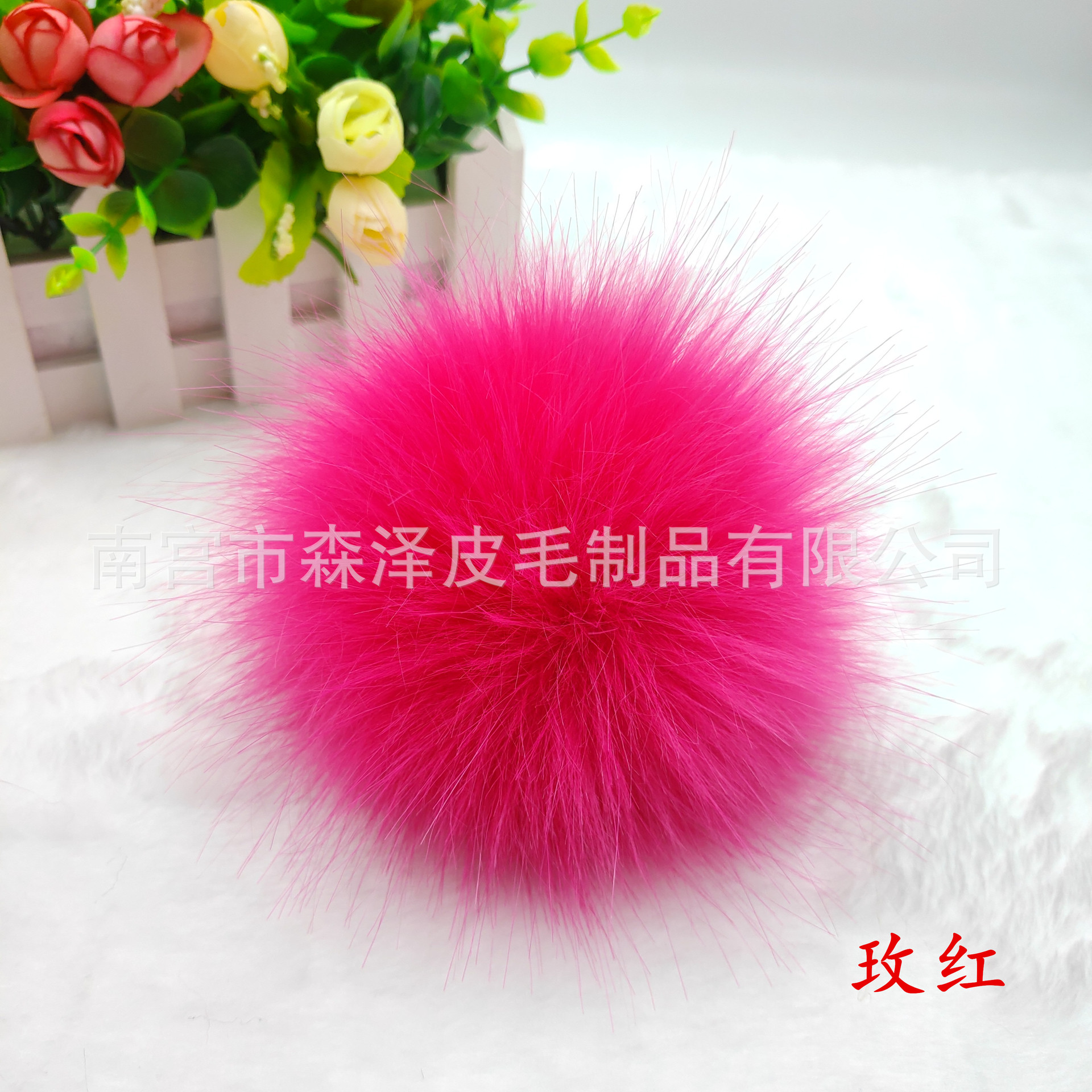 Venta caliente transfronteriza de imitación de piel de zorro de imitación de mapache de imitación de piel de conejo bola de piel sombrero colgante de color imitación de piel falsa bola