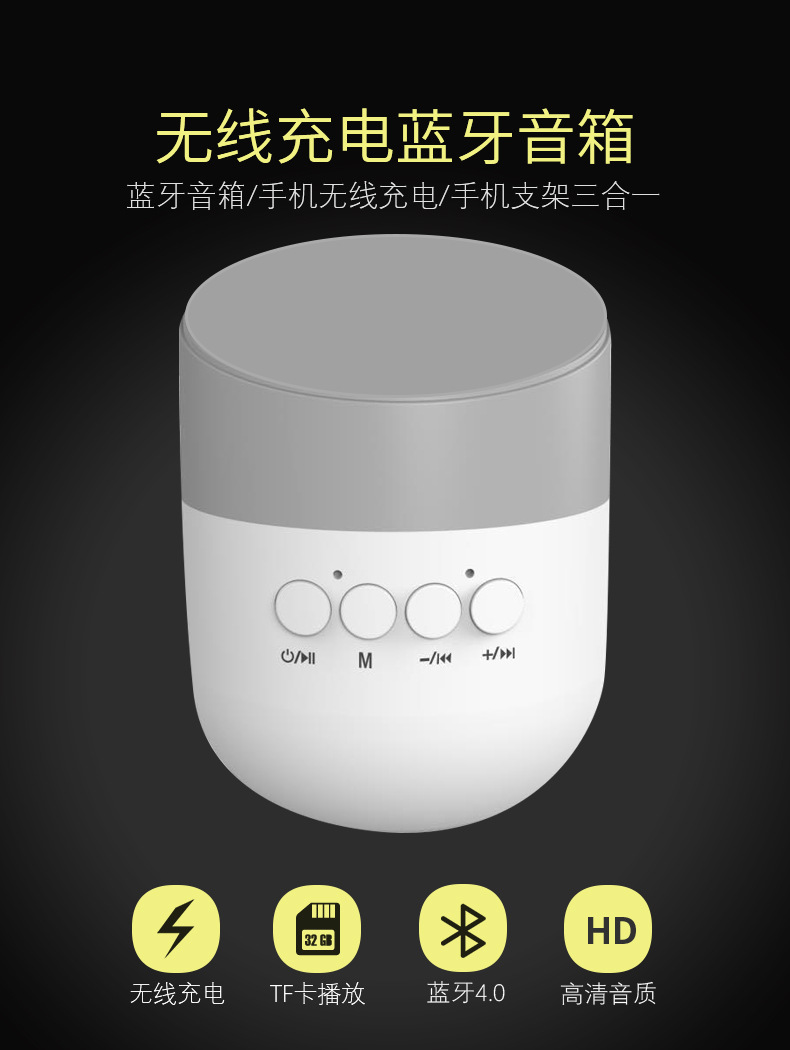 藍牙無線充音箱 可愛迷妳無線充 最佳禮品可插卡藍牙音箱