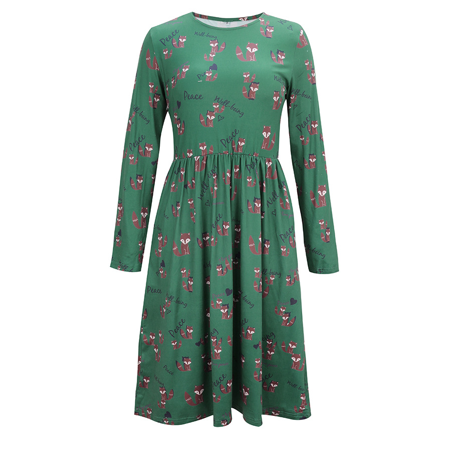   autumn and winter round neck long sleeve fashion new flower dress NSAL2914