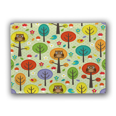 可爱卡通猫头鹰 儿童厚棉麻餐桌垫碗盘垫隔热垫西餐垫防烫餐垫|ms