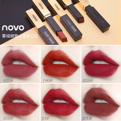 Makeup NOVO5266 retro square tube small gold bar lipstick matte matte moisturizing true red color lipstick