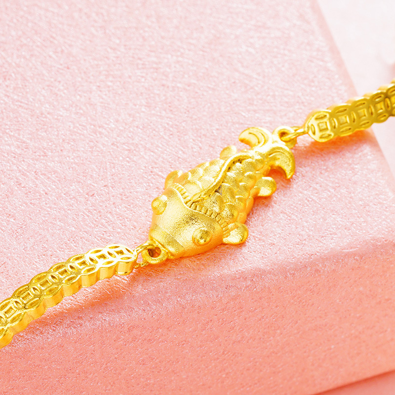 Vietnam chapado en oro 24 Goldfish lingote pulsera en línea mujer imitación joyería de oro Latón chapado 24K joyería de oro al por mayor