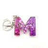 Keychain with letters, acrylic resin, wholesale, 26 English letters, Birthday gift