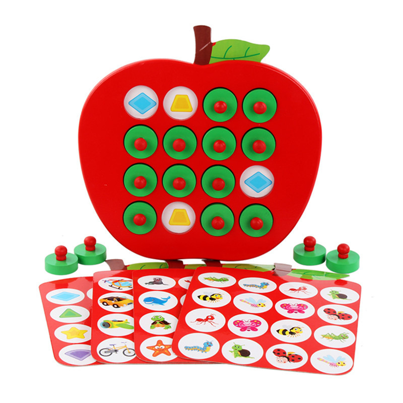 Wooden Children's Memory Chess Concentration Training Educational Desktop Chess Game Parent-child Interactive Toy