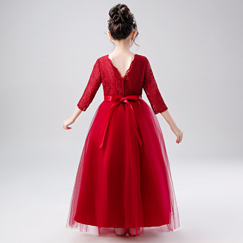 2019 New Bouncy Princess Dress Autumn/Winter Model for Older Children Fashion Show Piano Performance Dress for Girls' Dresses and Dresses