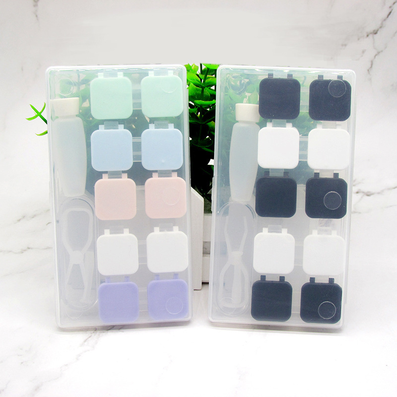 5 pairs of contact lens case flip cover contact lens case beauty pupil box double box pressing type can pick color large quantity Congyou 5 pairs of contact lens case flip cover contact lens case beauty pupil box double box pressing type can pick color large quantity Congyou
