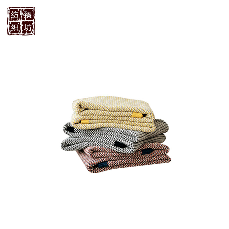 清新田园风全棉针织毛线毯子芝麻点点 空调毯沙发盖毯 拍照道具