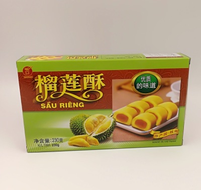 Vietnam Original import Crispy Durian Pastry characteristic Confucious'Temple Crispy Durian Pastry 230 gram Box 24 Box of gold pillow crisp