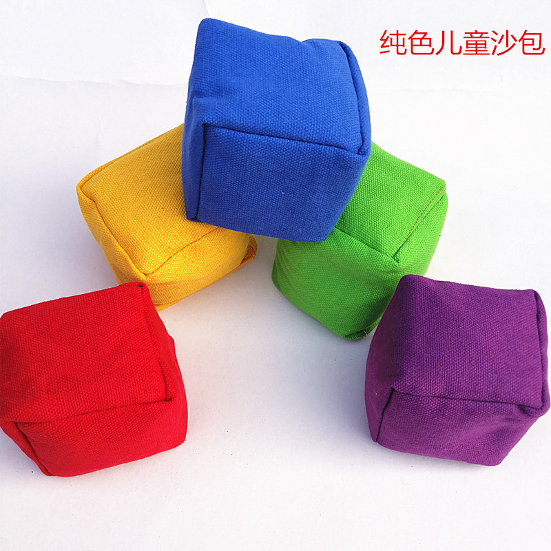 children canvas Cartoon Sandbag Toys throw game kindergarten monochrome manual Hacky sack customized Cloth bag